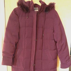 Long Down Anne Klein Hooded Coat - XL